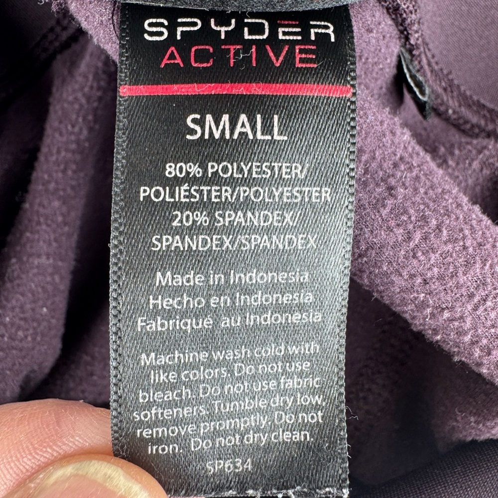 Spyder Women’s Fleece Lined Plum Athletic Leggings - Picture 7 of 7